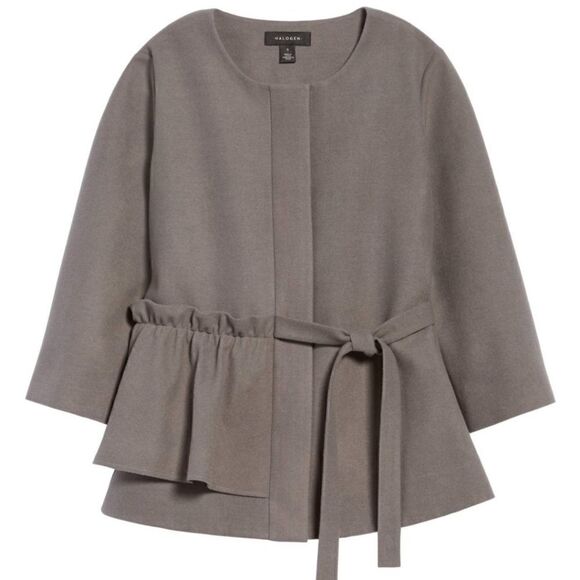 Halogen Gray Soft Asymetric Ruffle Jacket - Picture 2 of 13
